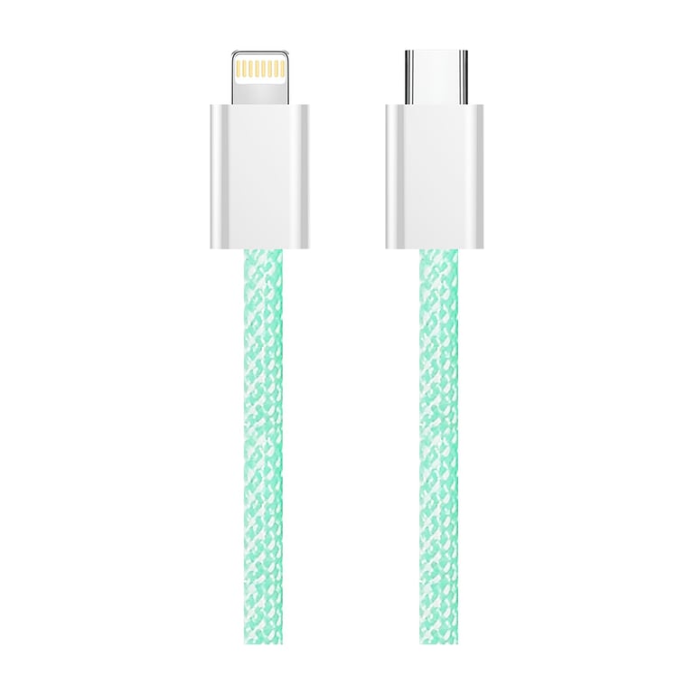Дата кабель USB-C to Lightning 1.0m 27W green ColorWay (CW-CBPDCL061-G) - фото 7