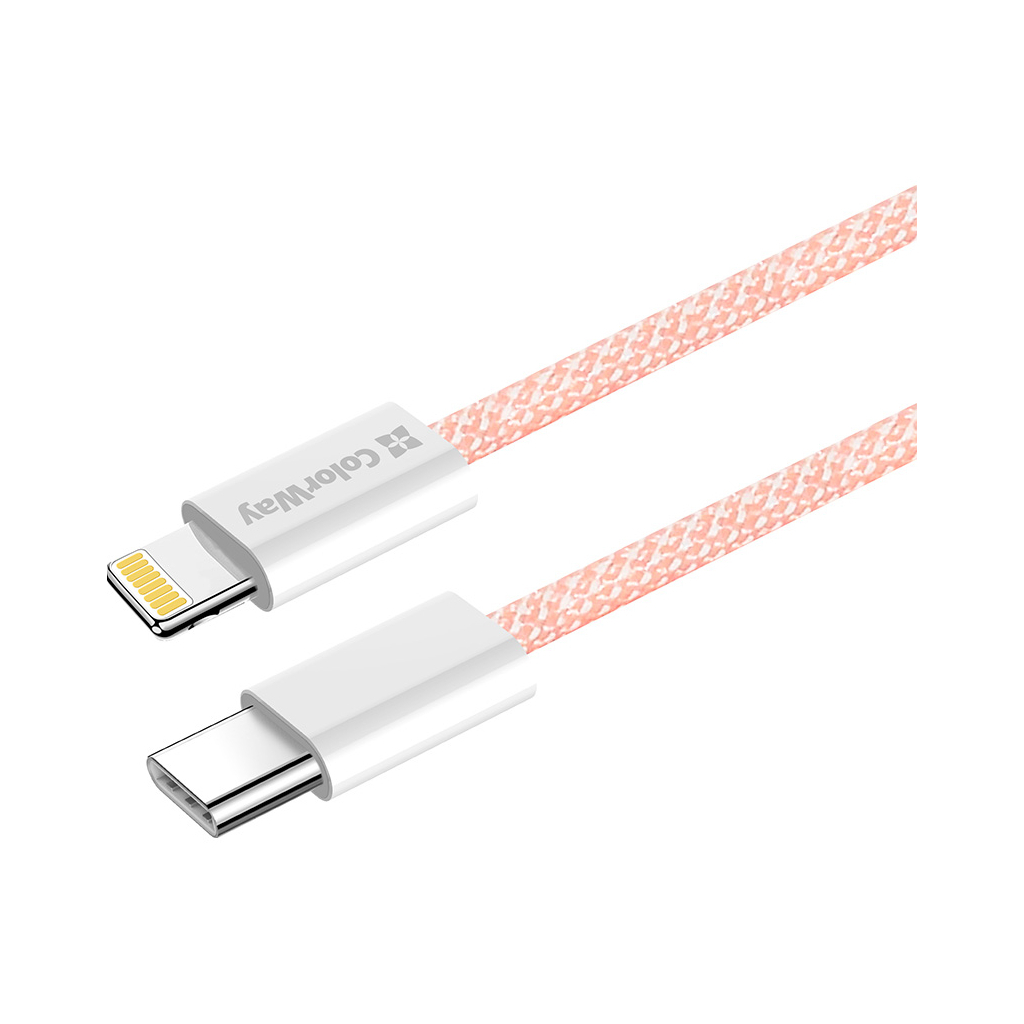 Дата кабель USB-C to Lightning 1.0m 27W pink ColorWay (CW-CBPDCL061-P) - фото 5 Дата кабель USB-C to Lightning 1.0m 27W pink ColorWay (CW-CBPDCL061-P) - фото 5