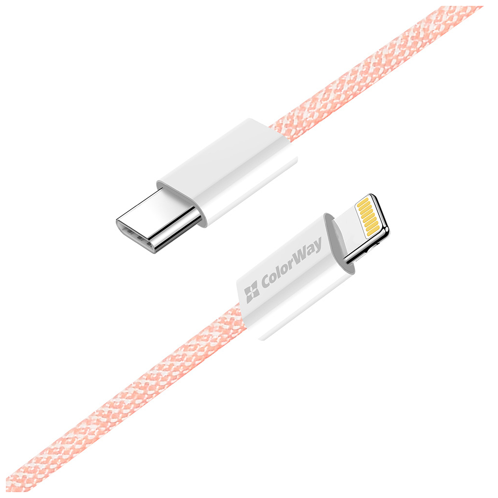Дата кабель USB-C to Lightning 1.0m 27W pink ColorWay (CW-CBPDCL061-P) - фото 6 Дата кабель USB-C to Lightning 1.0m 27W pink ColorWay (CW-CBPDCL061-P) - фото 6