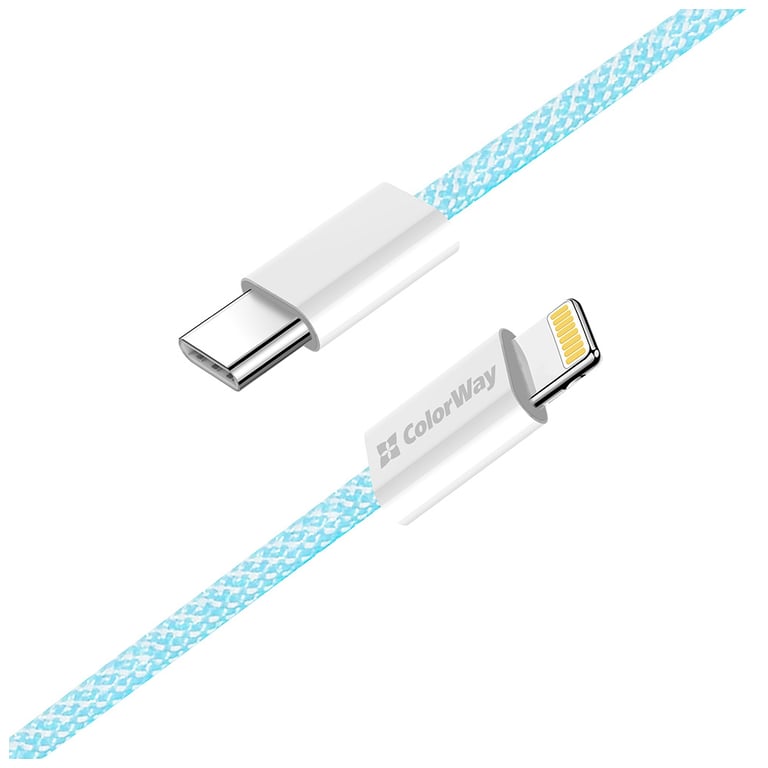 Дата кабель USB-C to Lightning 1.0m 27W blue ColorWay (CW-CBPDCL061-BL) - фото 6