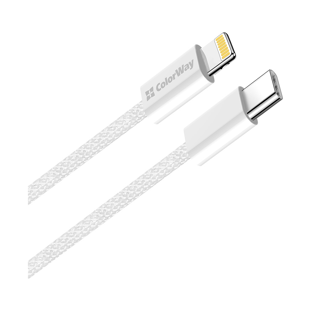 Дата кабель USB-C to Lightning 1.0m 27W grey ColorWay (CW-CBPDCL061-GR) - фото 2 Дата кабель USB-C to Lightning 1.0m 27W grey ColorWay (CW-CBPDCL061-GR) - фото 2
