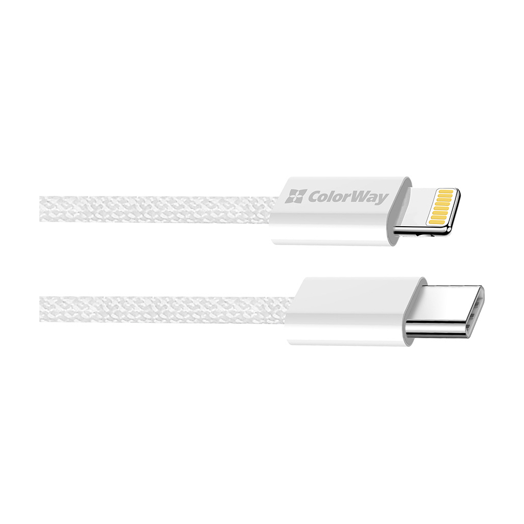 Дата кабель USB-C to Lightning 1.0m 27W grey ColorWay (CW-CBPDCL061-GR) - фото 3 Дата кабель USB-C to Lightning 1.0m 27W grey ColorWay (CW-CBPDCL061-GR) - фото 3