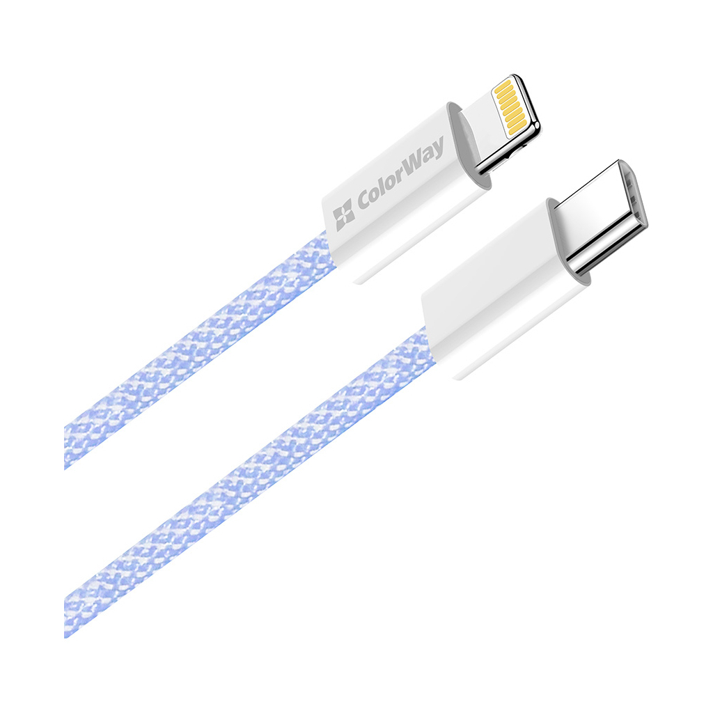 Дата кабель USB-C to Lightning 1.0m 27W purple ColorWay (CW-CBPDCL061-PU) - фото 2 Дата кабель USB-C to Lightning 1.0m 27W purple ColorWay (CW-CBPDCL061-PU) - фото 2