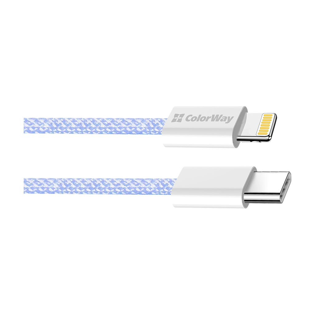 Дата кабель USB-C to Lightning 1.0m 27W purple ColorWay (CW-CBPDCL061-PU) - фото 3 Дата кабель USB-C to Lightning 1.0m 27W purple ColorWay (CW-CBPDCL061-PU) - фото 3