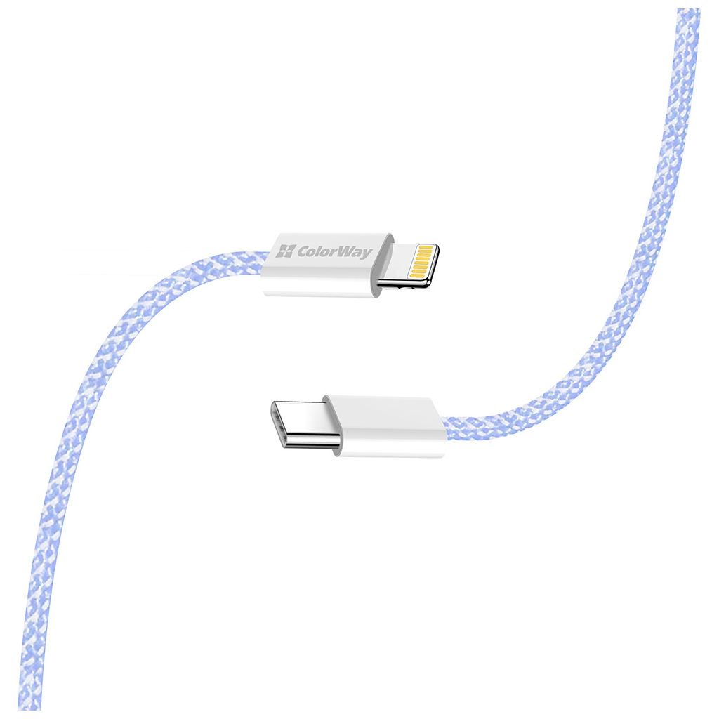 Дата кабель USB-C to Lightning 1.0m 27W purple ColorWay (CW-CBPDCL061-PU) - фото 7 Дата кабель USB-C to Lightning 1.0m 27W purple ColorWay (CW-CBPDCL061-PU) - фото 7