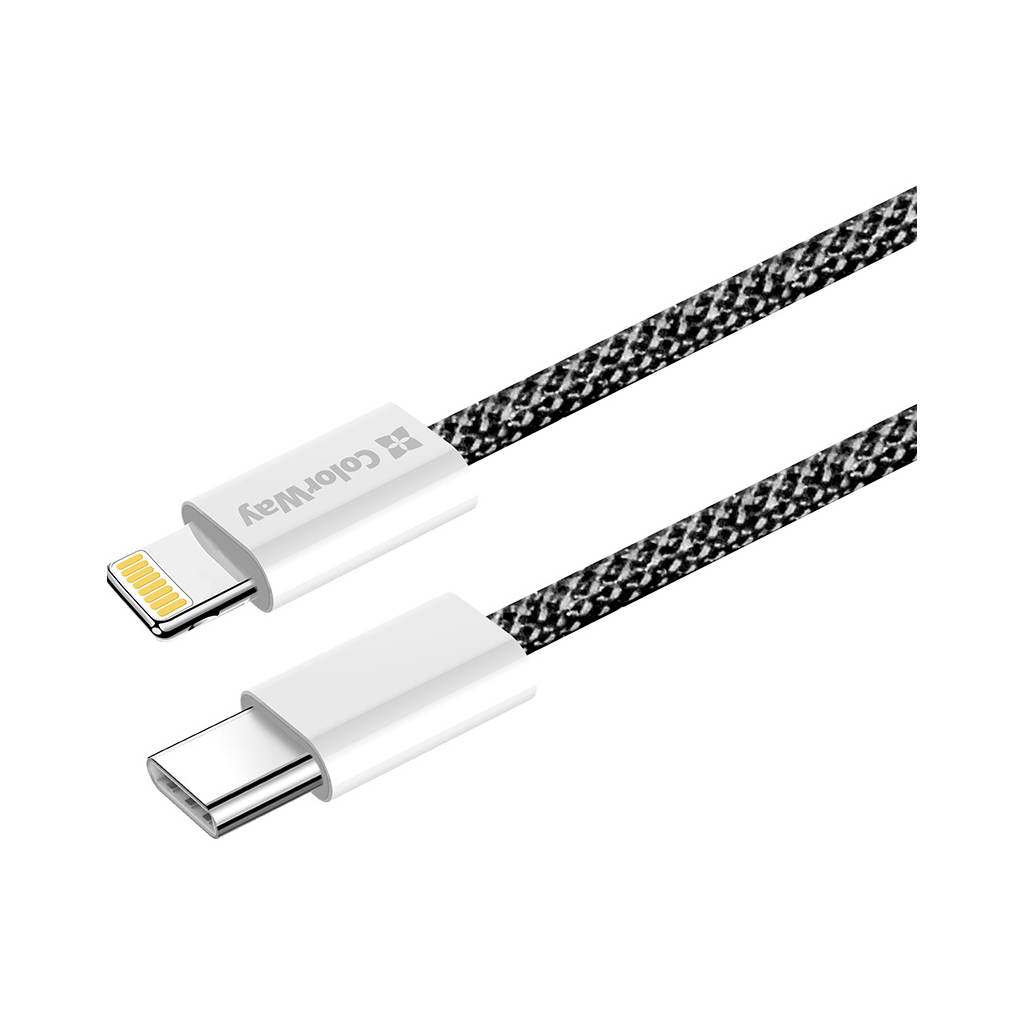 Дата кабель USB-C to Lightning 1.0m 27W black ColorWay (CW-CBPDCL061-BK) - фото 5 Дата кабель USB-C to Lightning 1.0m 27W black ColorWay (CW-CBPDCL061-BK) - фото 5