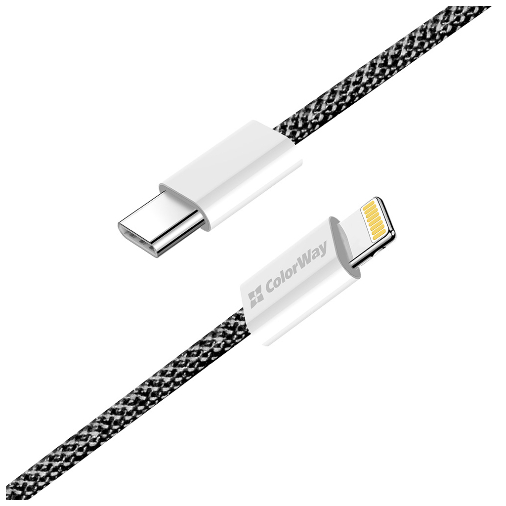 Дата кабель USB-C to Lightning 1.0m 27W black ColorWay (CW-CBPDCL061-BK) - фото 6 Дата кабель USB-C to Lightning 1.0m 27W black ColorWay (CW-CBPDCL061-BK) - фото 6