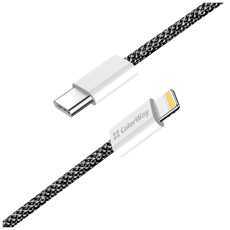 Дата кабель USB-C to Lightning 1.0m 27W black ColorWay (CW-CBPDCL061-BK) - фото 6