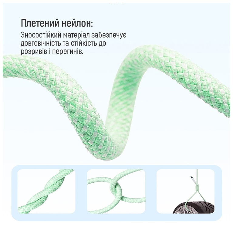 Дата кабель USB-C to USB-C 1.0m 60W 3.0А green ColorWay (CW-CBPDCC061-G) - фото 11
