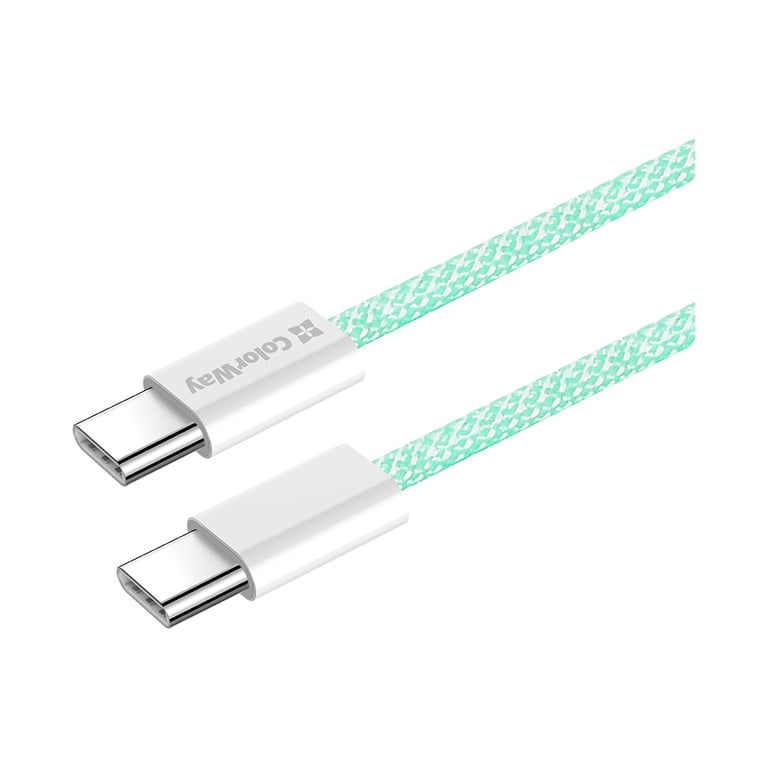 Дата кабель USB-C to USB-C 1.0m 60W 3.0А green ColorWay (CW-CBPDCC061-G) - фото 7