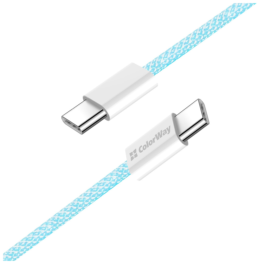 Дата кабель USB-C to USB-C 1.0m 60W 3.0А blue ColorWay (CW-CBPDCC061-BL) - фото 4 Дата кабель USB-C to USB-C 1.0m 60W 3.0А blue ColorWay (CW-CBPDCC061-BL) - фото 4