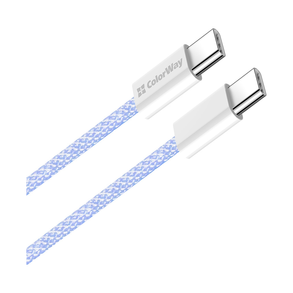 Дата кабель USB-C to USB-C 1.0m 60W 3.0А purple ColorWay (CW-CBPDCC061-PU) - фото 2 Дата кабель USB-C to USB-C 1.0m 60W 3.0А purple ColorWay (CW-CBPDCC061-PU) - фото 2