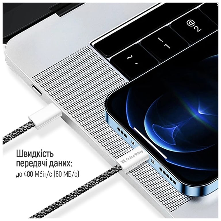 Дата кабель USB-C to USB-C 1.0m 60W 3.0А black ColorWay (CW-CBPDCC061-BK) - фото 11