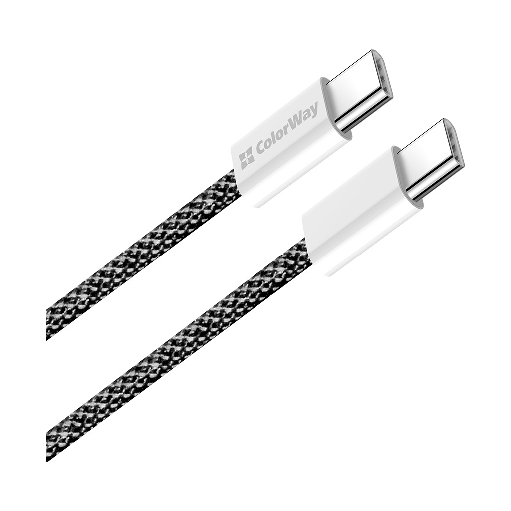 Дата кабель USB-C to USB-C 1.0m 60W 3.0А black ColorWay (CW-CBPDCC061-BK) - фото 2 Дата кабель USB-C to USB-C 1.0m 60W 3.0А black ColorWay (CW-CBPDCC061-BK) - фото 2
