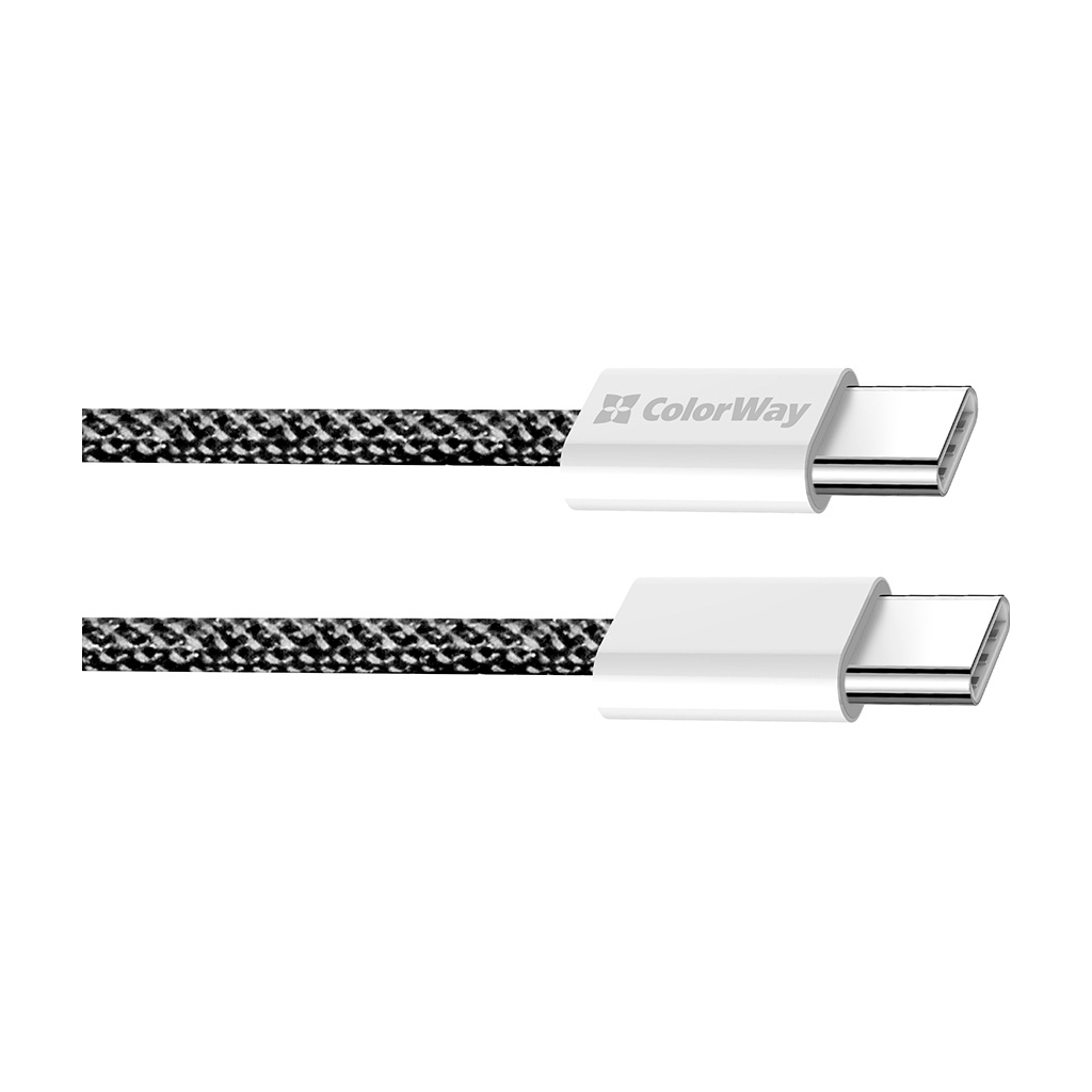 Дата кабель USB-C to USB-C 1.0m 60W 3.0А black ColorWay (CW-CBPDCC061-BK) - фото 3 Дата кабель USB-C to USB-C 1.0m 60W 3.0А black ColorWay (CW-CBPDCC061-BK) - фото 3