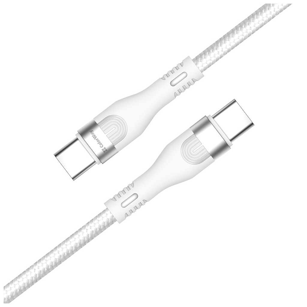 Дата кабель USB-C to USB-C 1.0m (PD Fast Charging 240W) 5А white ColorWay (CW-CBPDCC065-WT) - фото 2 Дата кабель USB-C to USB-C 1.0m (PD Fast Charging 240W) 5А white ColorWay (CW-CBPDCC065-WT) - фото 2