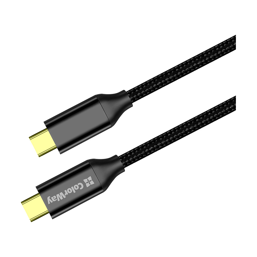 Дата кабель USB-C to USB-C 1.0m USB3.2 (20Gbps 4K PD100W) Gen2 5А black ColorWay (CW-CBPDCC062-BK) - фото 1 Дата кабель USB-C to USB-C 1.0m USB3.2 (20Gbps 4K PD100W) Gen2 5А black ColorWay (CW-CBPDCC062-BK) - фото 1