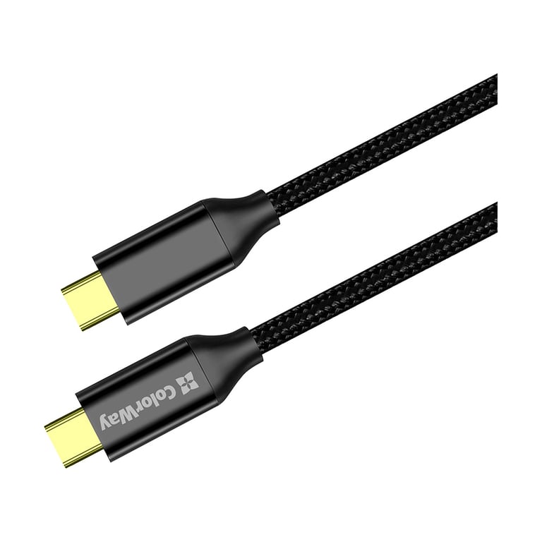 Дата кабель USB-C to USB-C 1.0m USB3.2 (20Gbps 4K PD100W) Gen2 5А black ColorWay (CW-CBPDCC062-BK) - фото 1