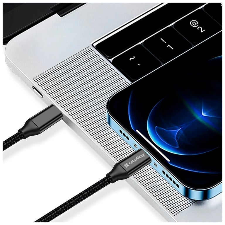 Дата кабель USB-C to USB-C 1.0m USB3.2 (20Gbps 4K PD100W) Gen2 5А black ColorWay (CW-CBPDCC062-BK) - фото 4