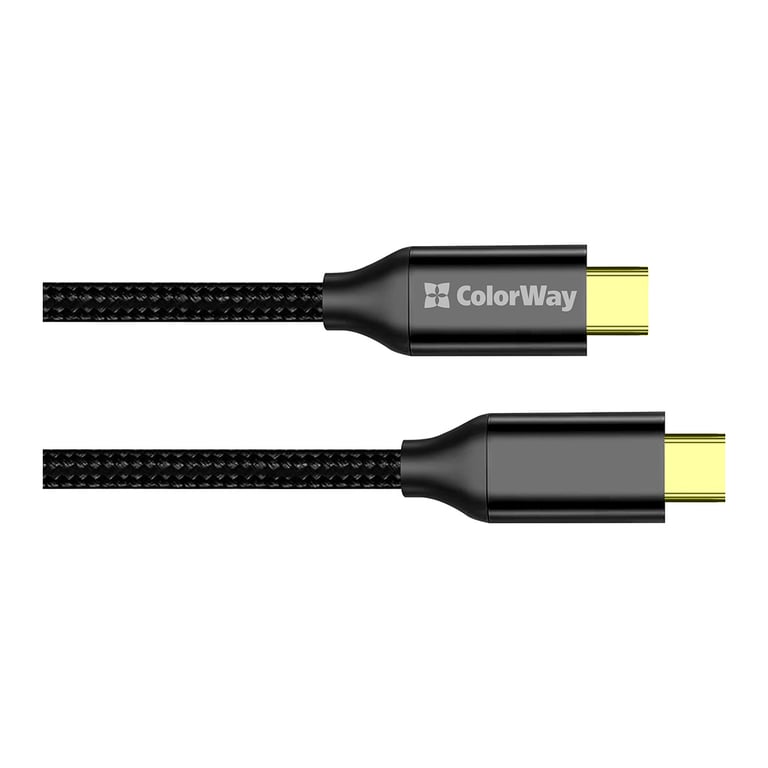 Дата кабель USB-C to USB-C 1.0m USB3.2 (20Gbps 4K PD100W) Gen2 5А black ColorWay (CW-CBPDCC062-BK) - фото 2