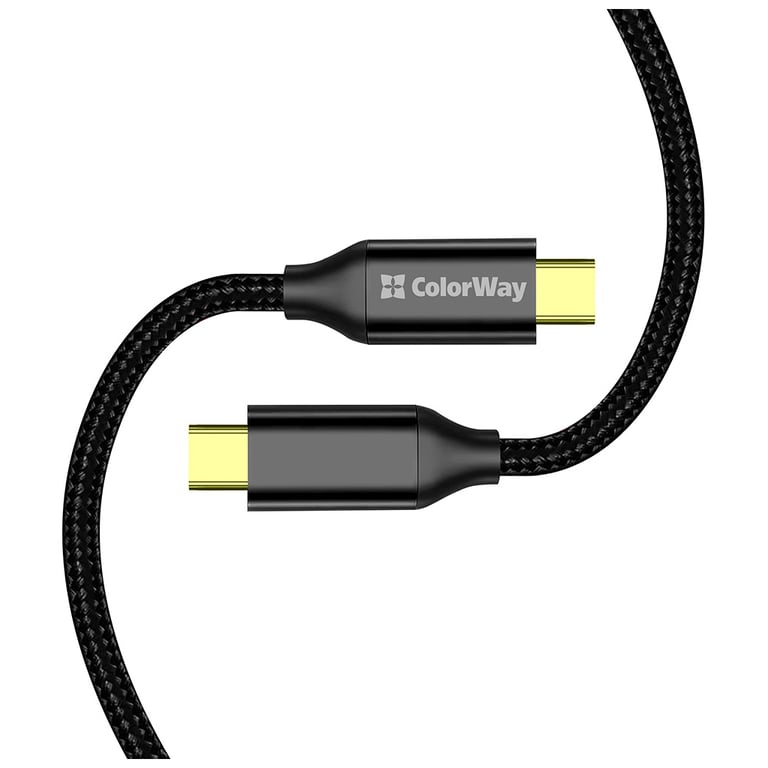 Дата кабель USB-C to USB-C 1.0m USB3.2 (20Gbps 4K PD100W) Gen2 5А black ColorWay (CW-CBPDCC062-BK) - фото 3