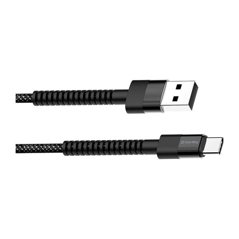 Дата кабель USB 2.0 AM to USB-C 1.0m 2.4А black ColorWay (CW-CBUC063-BK) - фото 2