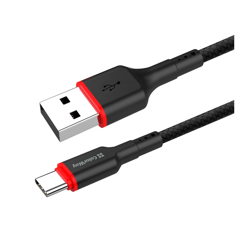Дата кабель USB 2.0 AM to USB-C 1.0m 2.4А black ColorWay (CW-CBUC064-BK) - фото 1