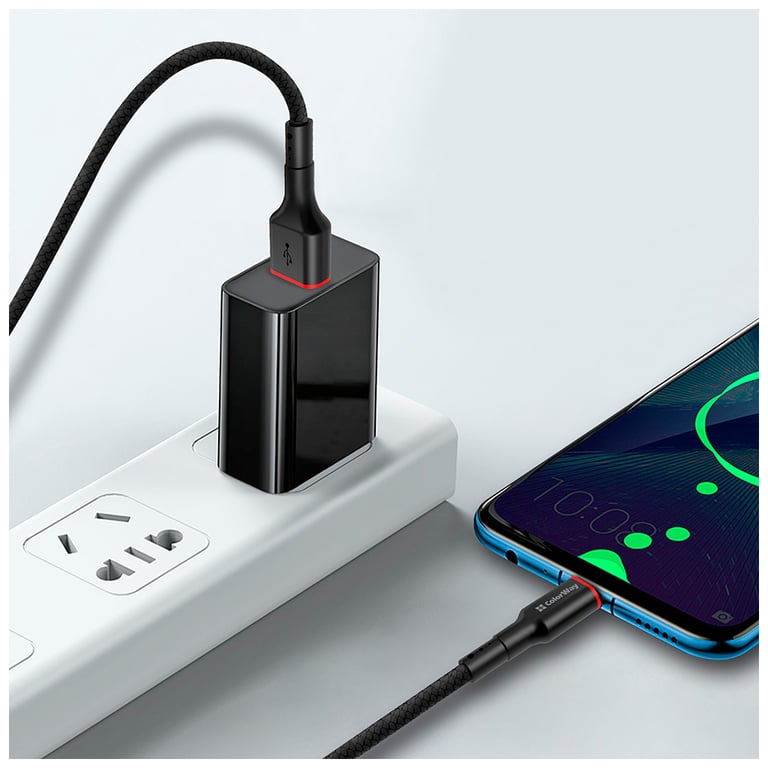 Дата кабель USB 2.0 AM to USB-C 1.0m 2.4А black ColorWay (CW-CBUC064-BK) - фото 7