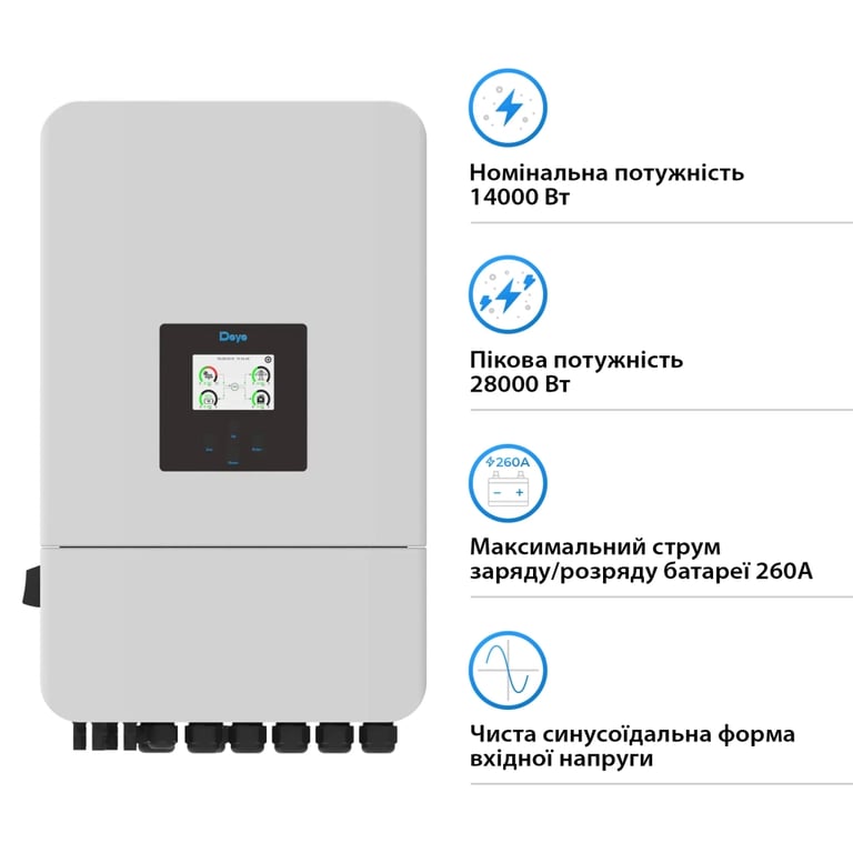 Сонячний інвертор Deye SUN-15K-SG05LP3-EU-SM2 15кВт (SUN-15K-SG05LP3-EU-SM2) - фото 2