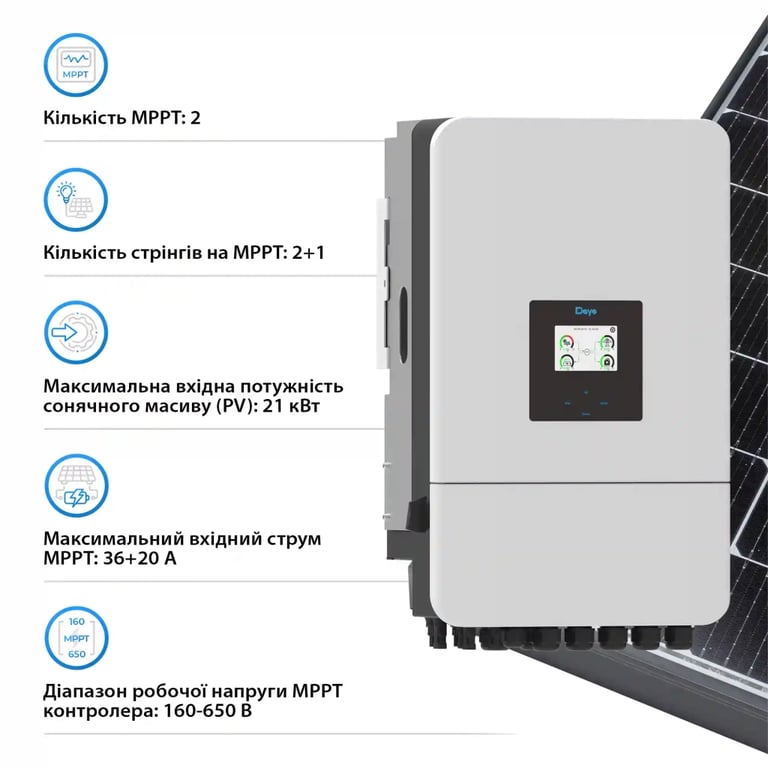 Сонячний інвертор Deye SUN-15K-SG05LP3-EU-SM2 15кВт (SUN-15K-SG05LP3-EU-SM2) - фото 4