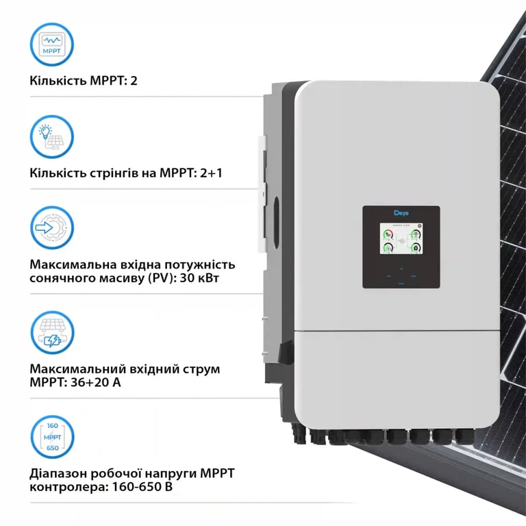 Сонячний інвертор Deye SUN-20K-SG05LP3-EU-SM2, 20кВт (SUN-20K-SG05LP3-EU-SM2) - фото 4