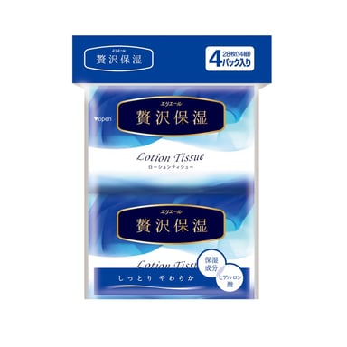 Серветки косметичні Elleair Premium Lotion Екстразаспокійливі 4 x 14 шт. (4902011714425) - фото 1