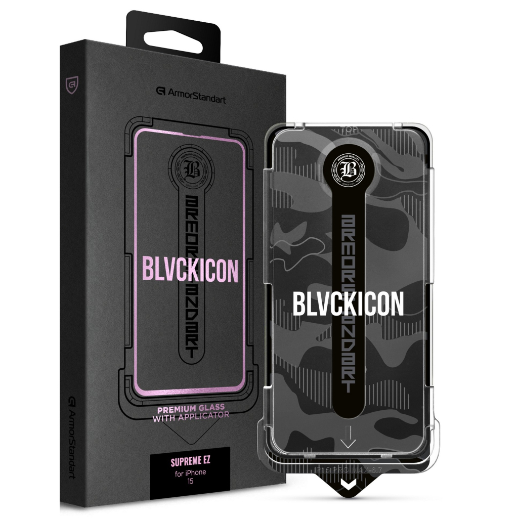 Скло захисне Armorstandart Black Icon Supreme EZ iPhone 15 (ARM79261) Скло захисне Armorstandart Black Icon Supreme EZ iPhone 15 (ARM79261)