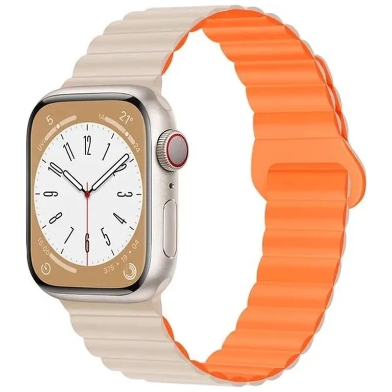 Ремінець до смарт-годинника Drobak Silicone Magnetic Link для Apple Watch All Series 38/40/41mm Starlight orange (898924) - фото 1