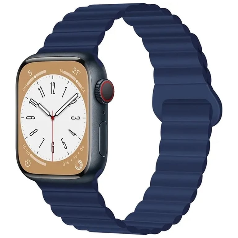 Ремінець до смарт-годинника Drobak Silicone Magnetic Link для Apple Watch All Series Ultra 2 49/45/44/42mm Midnight blue (898927) - фото 1