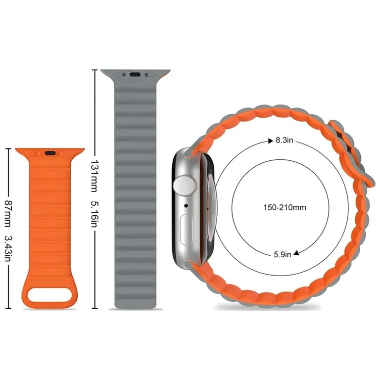 Ремінець до смарт-годинника Drobak Silicone Magnetic Link для Apple Watch All Series Ultra 2 49/45/44/42mm Midnight blue (898927) - фото 3