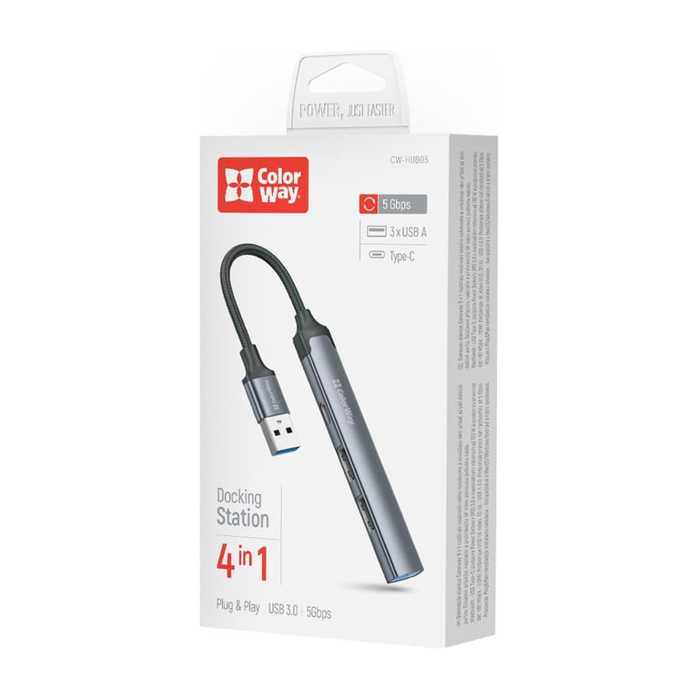 Концентратор ColorWay USB-A 4-в-1 USB2.0х3/USB3.0 (CW-HUB05) - фото 10
