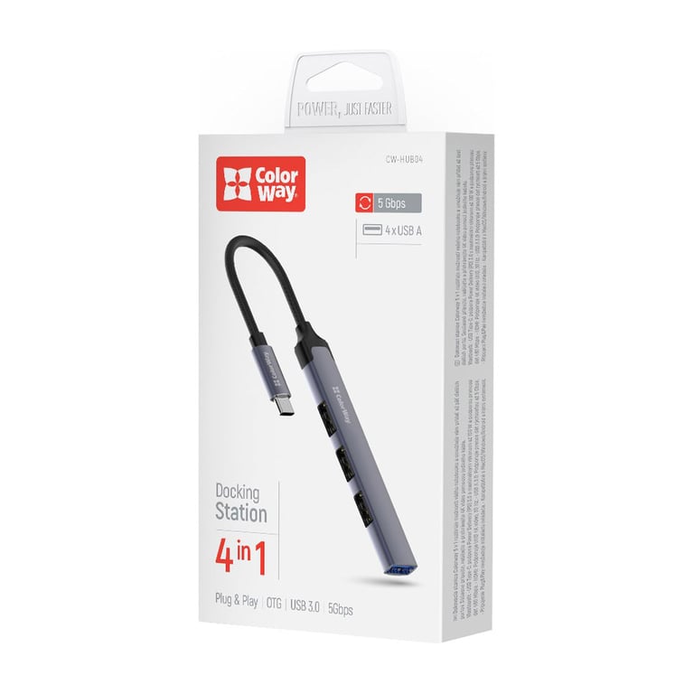 Концентратор ColorWay USB-C 4-в-1 USB2.0х3/USB3.0 (CW-HUB04) - фото 11