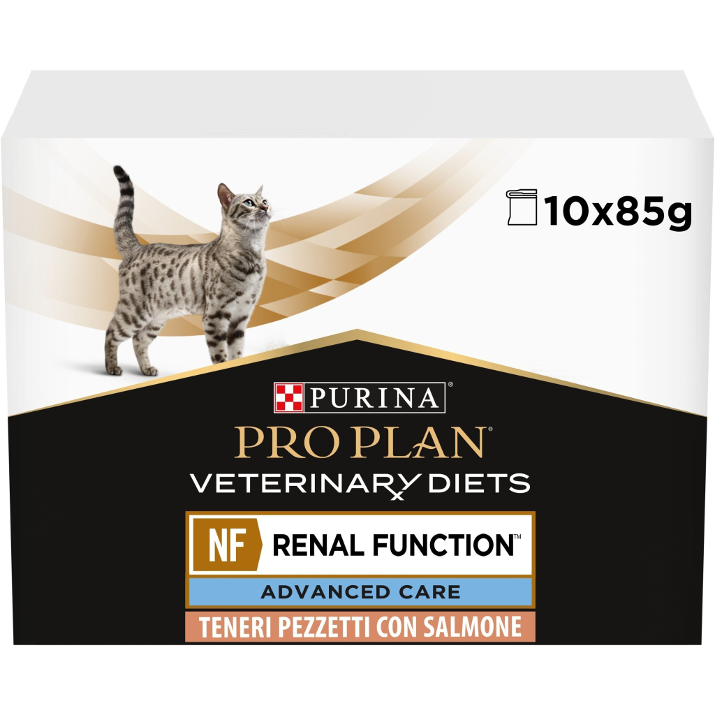 Вологий корм для кішок Purina Pro Plan Veterinary Diets NF Renal Function Advanced Care При патології нирок З лососем 10 x 85 г (7613287873699) - фото 1