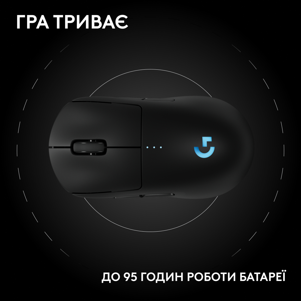 Мишка Logitech G Pro 2 Lightspeed Wireless Black (910-007295) - фото 4 Мишка Logitech G Pro 2 Lightspeed Wireless Black (910-007295) - фото 4
