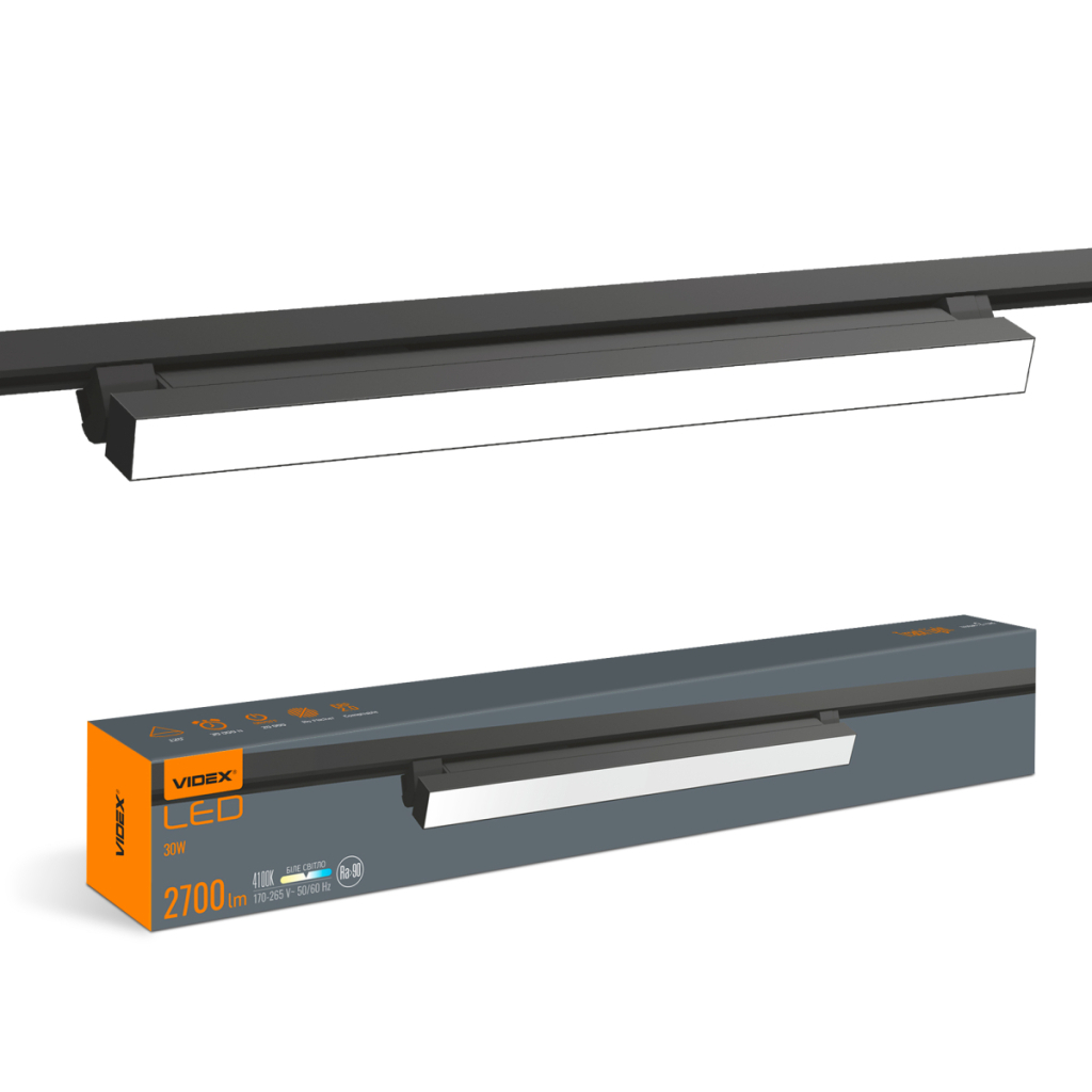 Світильник Videx TR05 30W 4100K 220V чорний (VL-TR05-304B) - фото 1