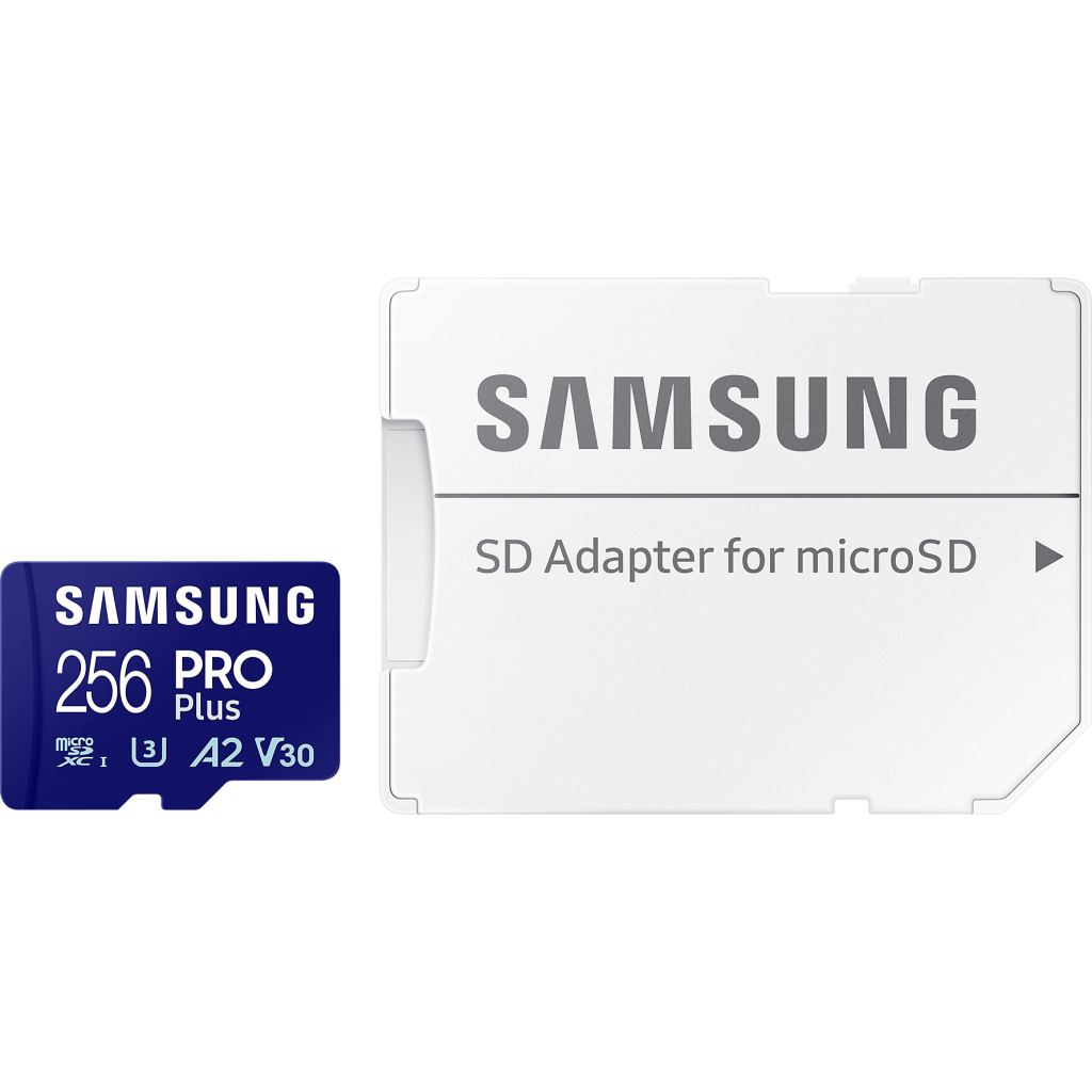 Карта пам'яті Samsung 256 GB microSDXC Pro Plus UHS-I U3 V30 A2 Class 10 + SD-adap (MB-MD256SA/EU) - фото 1 Карта пам'яті Samsung 256 GB microSDXC Pro Plus UHS-I U3 V30 A2 Class 10 + SD-adap (MB-MD256SA/EU) - фото 1