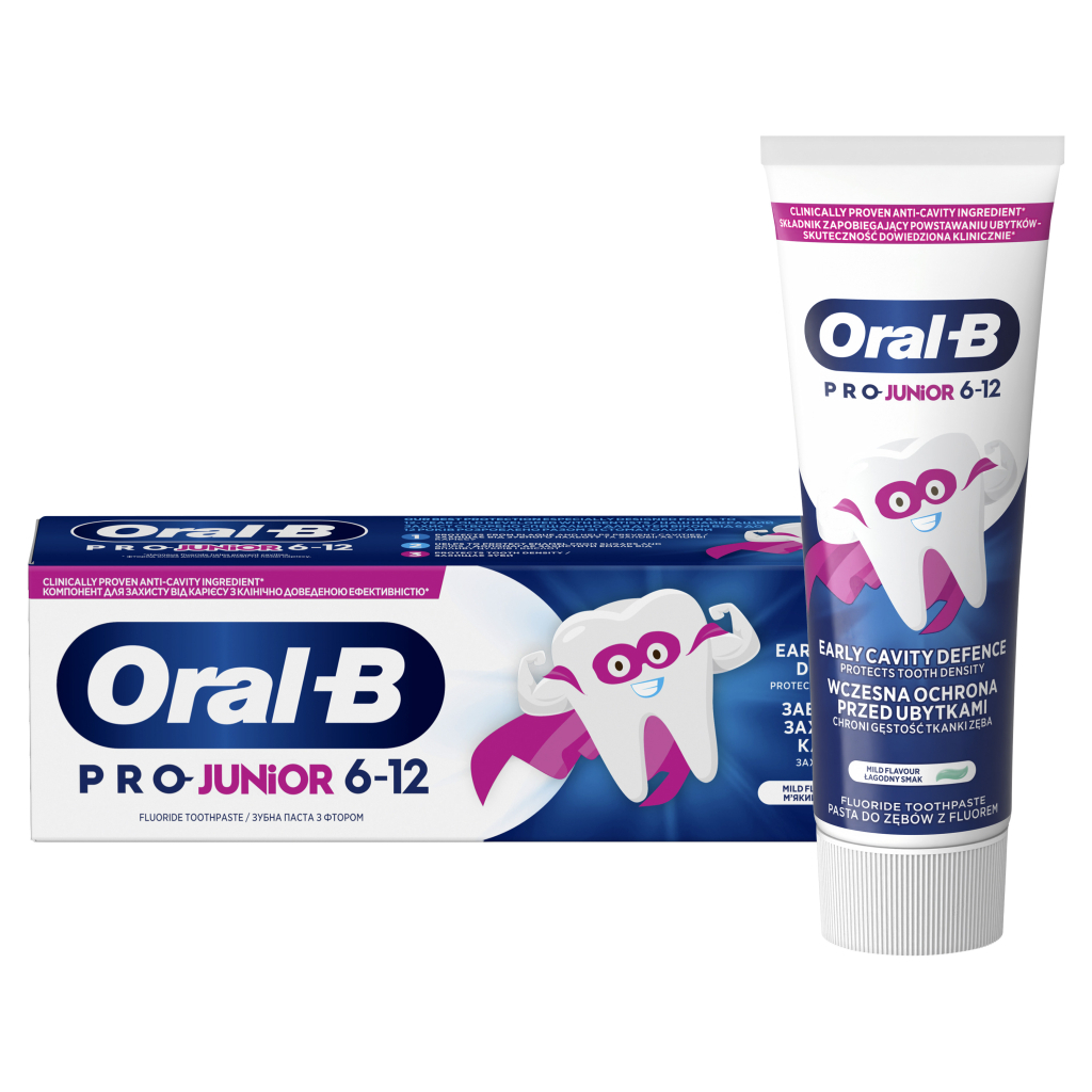 Дитяча зубна паста Oral-B Pro Junior для дітей віком від 6 до 12 років 75 мл (8700216089654) - фото 1 Дитяча зубна паста Oral-B Pro Junior для дітей віком від 6 до 12 років 75 мл (8700216089654) - фото 1