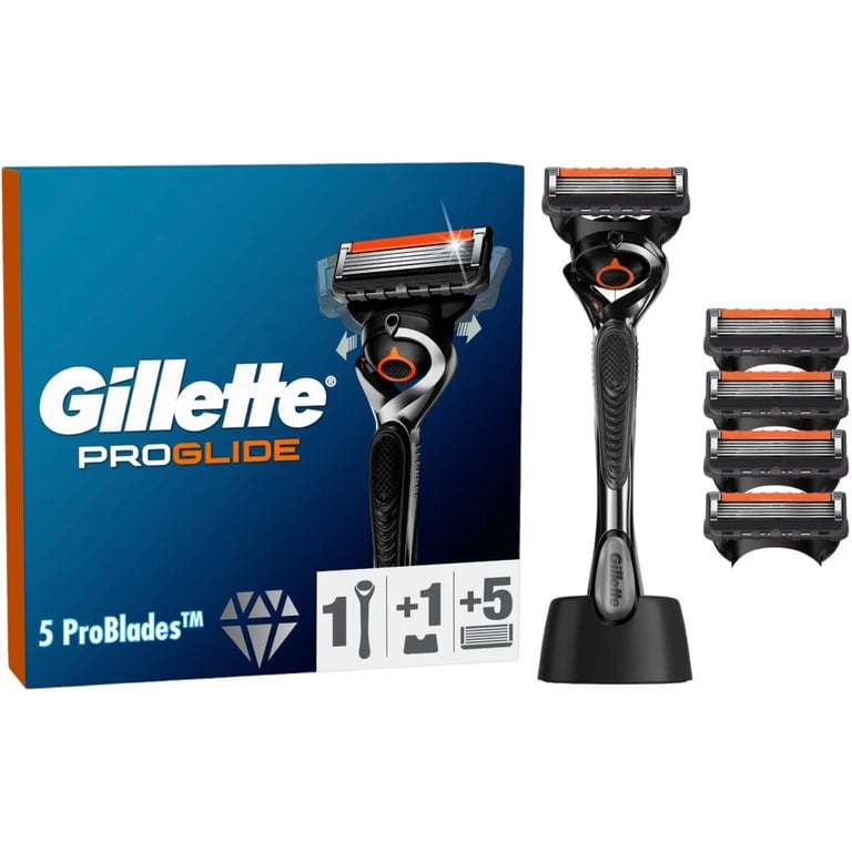 Бритва Gillette Fusion ProGlide з 4 змінними картриджами + Підставка (8700216357227) - фото 1