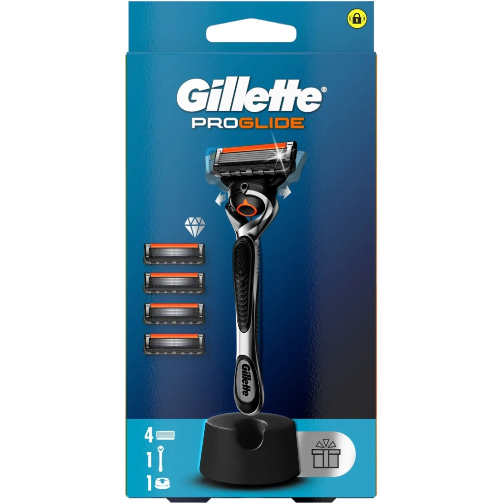 Бритва Gillette Fusion ProGlide з 4 змінними картриджами + Підставка (8700216357227) - фото 2 Бритва Gillette Fusion ProGlide з 4 змінними картриджами + Підставка (8700216357227) - фото 2