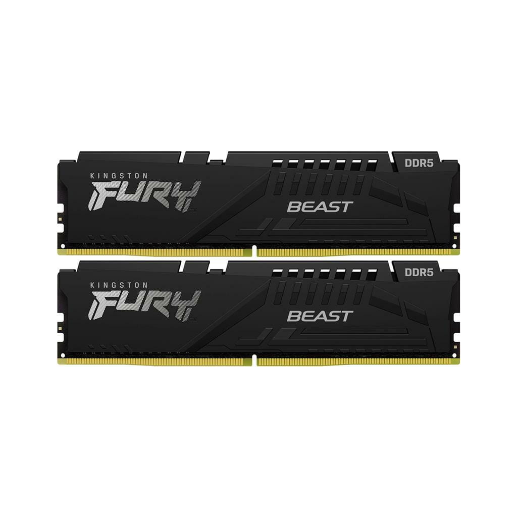 Модуль пам'яті для комп'ютера DDR5 32GB (2x16GB) 6000 MHz Fury Beast Black Kingston Fury (ex.HyperX) (KF560C36BBE2K2-32) - фото 1