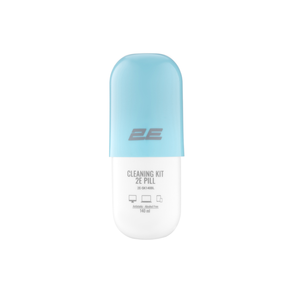 Спрей для очищення 2E PILL 140ml for office equipment +Microfibre 20 cm, white-blue (2E-SK140BL) - фото 1