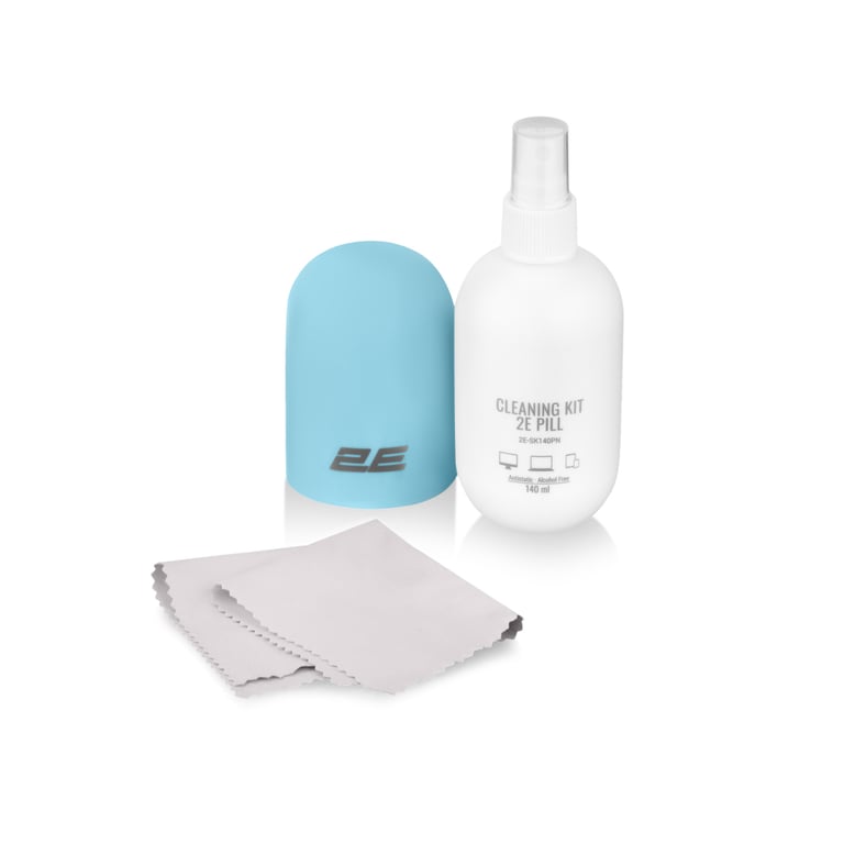 Спрей для очищення 2E PILL 140ml for office equipment +Microfibre 20 cm, white-blue (2E-SK140BL) - фото 2