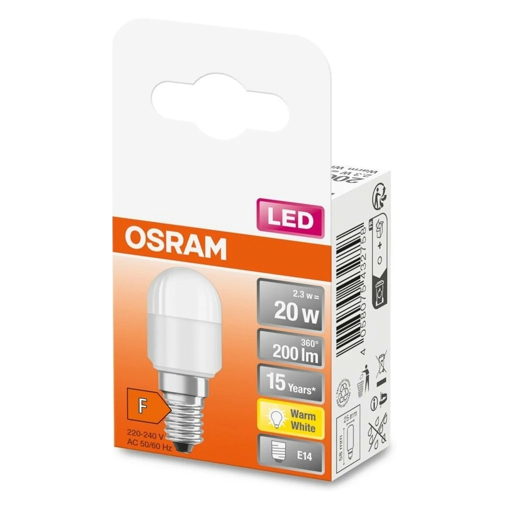 Лампочка Osram LED T26 20 2,3W/827 230V FR E14 (4058075432758) - фото 4 Лампочка Osram LED T26 20 2,3W/827 230V FR E14 (4058075432758) - фото 4