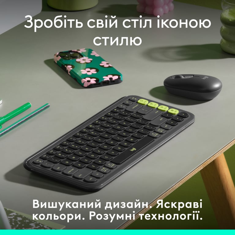 Клавіатура Logitech POP Icon Keys Bluetooth UA Graphite (920-013157) - фото 2